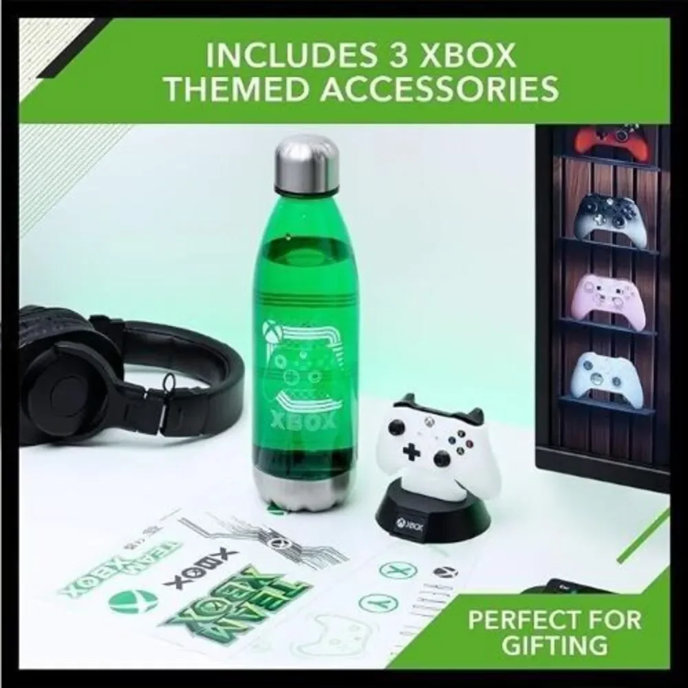 XBOX Official Gear Gift Set: Controller Icon Light, Water Bottle, Decal‎ Sheets